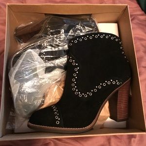 Lucky Brand Embellished Black Booties